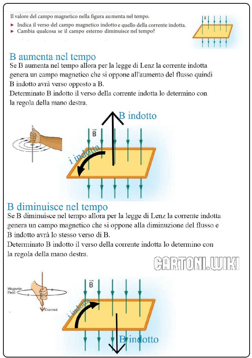 Direzione del campo magnetico indotto