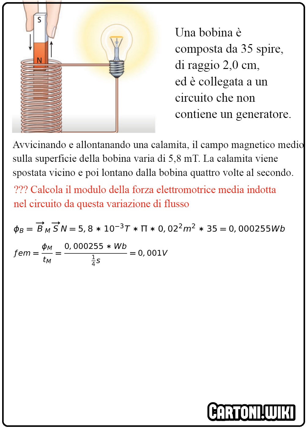 Calcola il modulo della forza elettromotrice