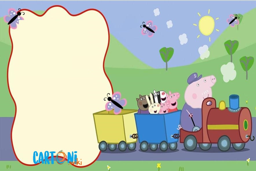 Invito Peppa Pig con trenino del nonno