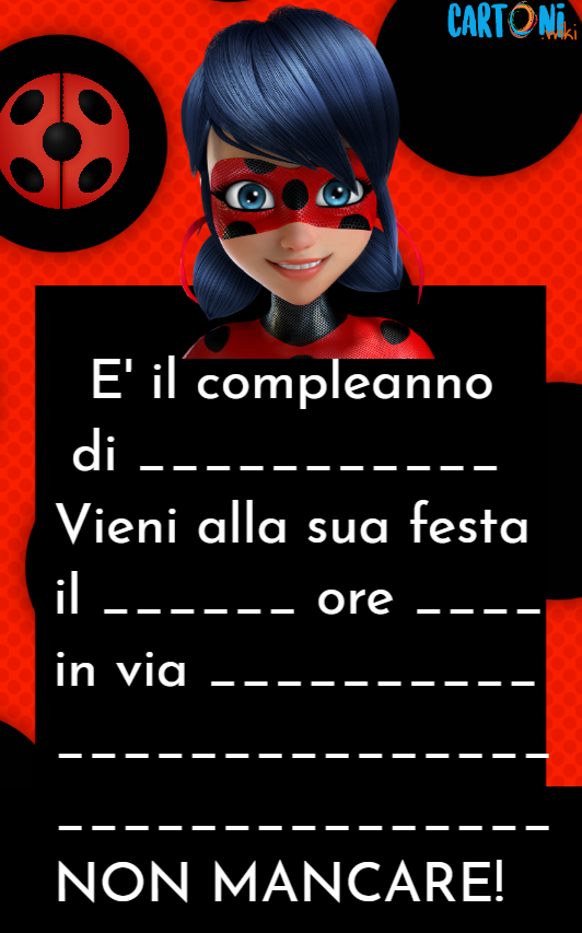 Ladybug invito festa di compleanno da stampare e modificare gratis online. Ladybug invitation party