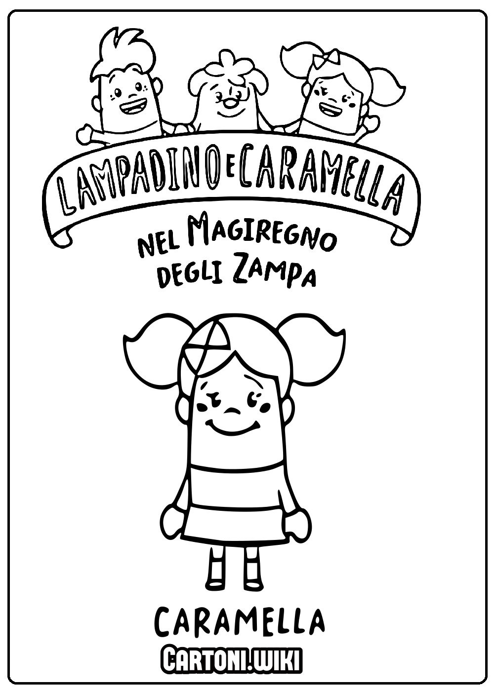 Colora Caramella del cartone animato Lampadino e Caramella