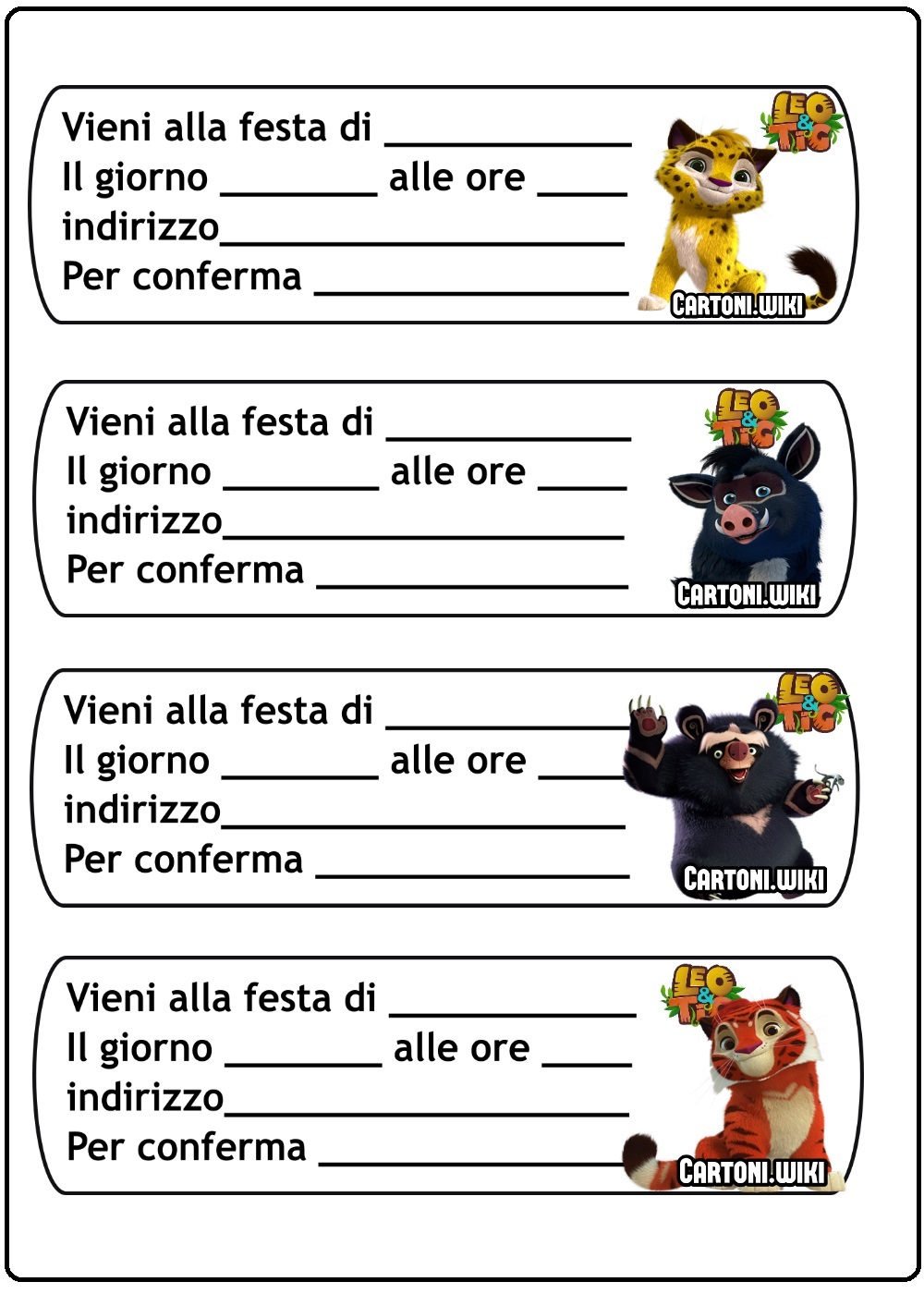 Inviti Compleanno Bambini Su Cartoni Wiki