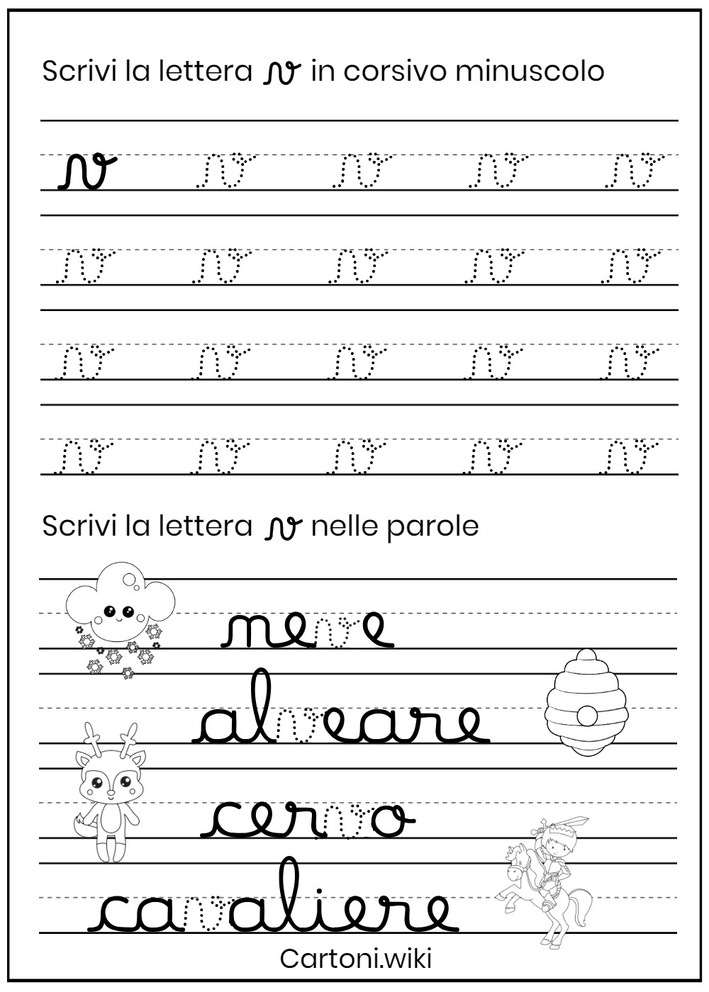 Lettera v corsivo minuscolo