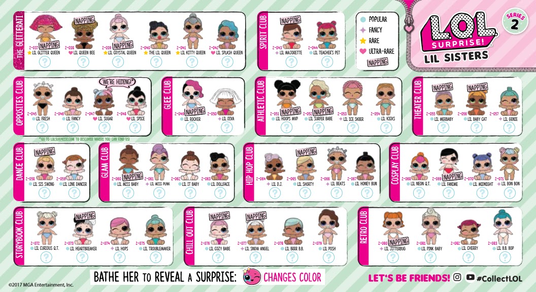 LIL Sister foglio interno - elenco bambnole