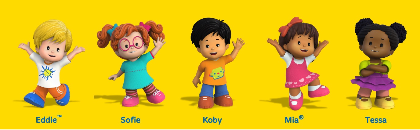 Little people cartoni animati basato su giocattoli fisher price personaggi Eddie Sofie Koby Mia Tessa