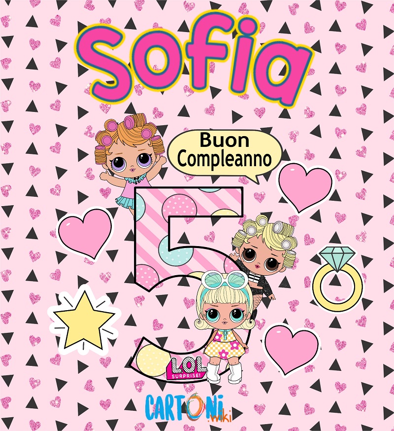 Auguri per i tuoi 5 anni Sofia