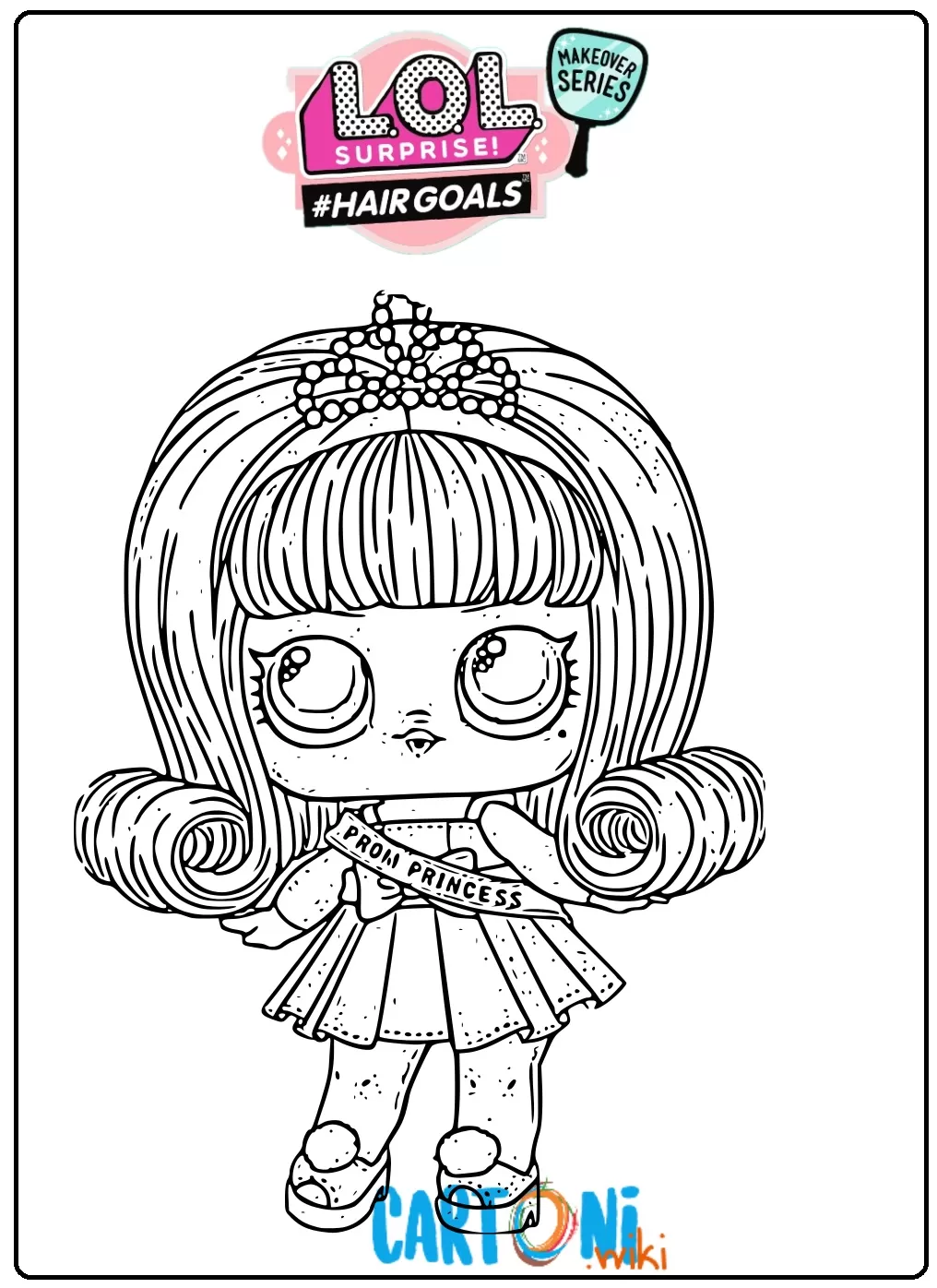 Prom Princess lol surprise hair goals coloring pages
