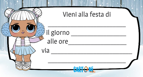 Lol Surprise Invito Snow Angel Cartoni Animati