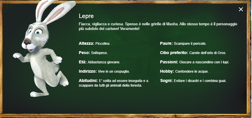 Lepre - Masha e Orso - personaggi 