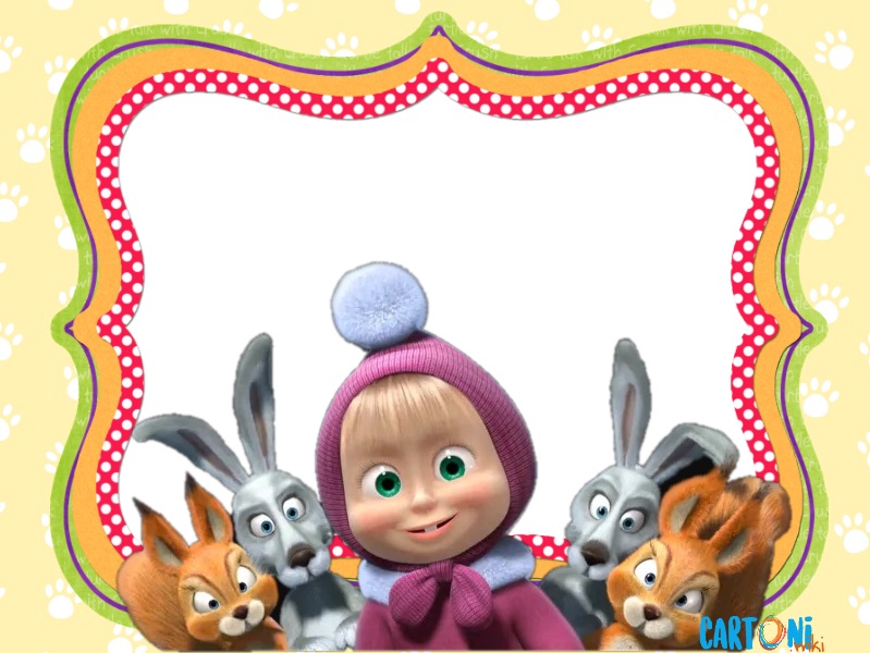 Masha and the bear party invitation