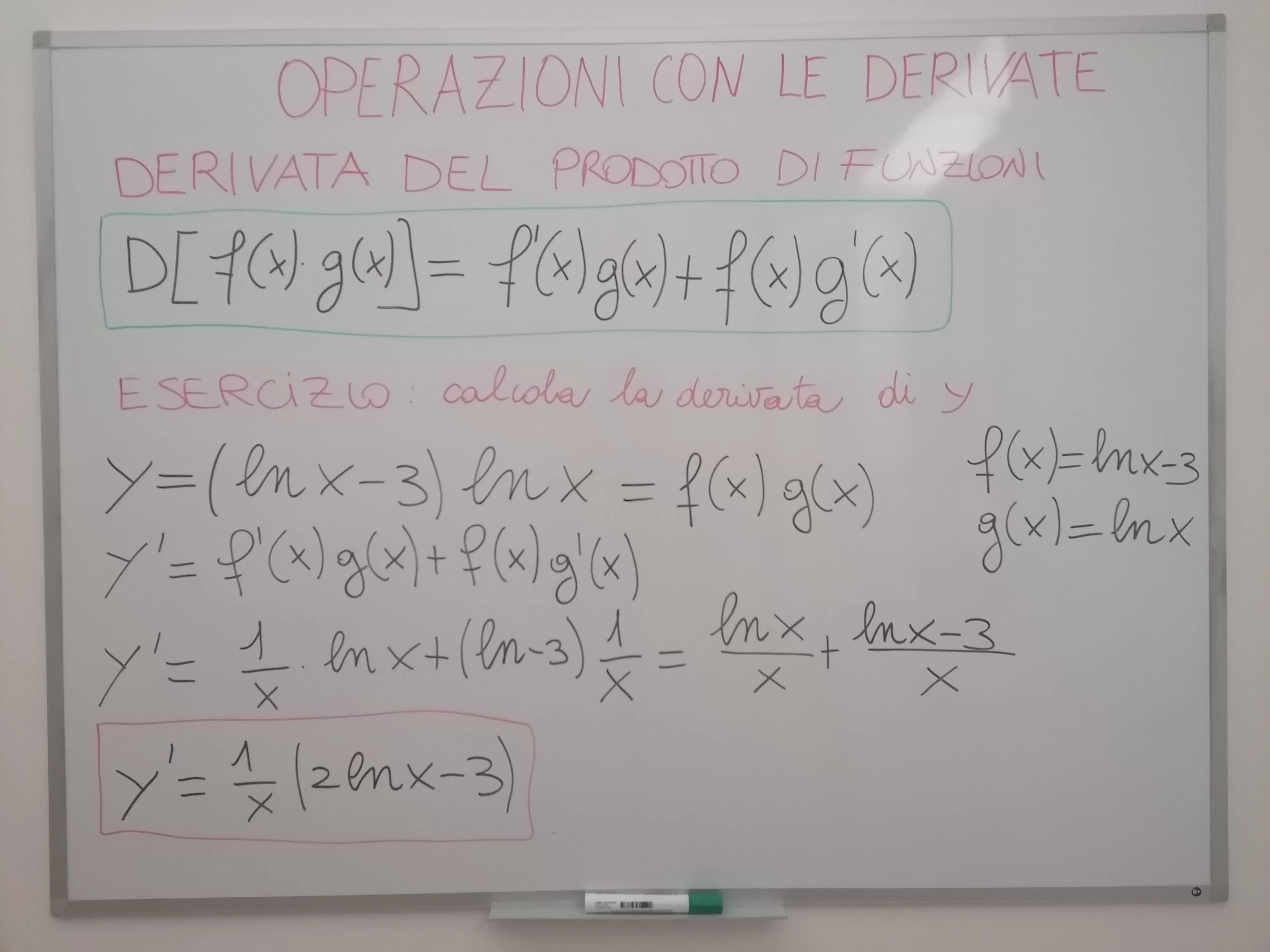 Derivata di y=(ln(x) - 3)ln(x)