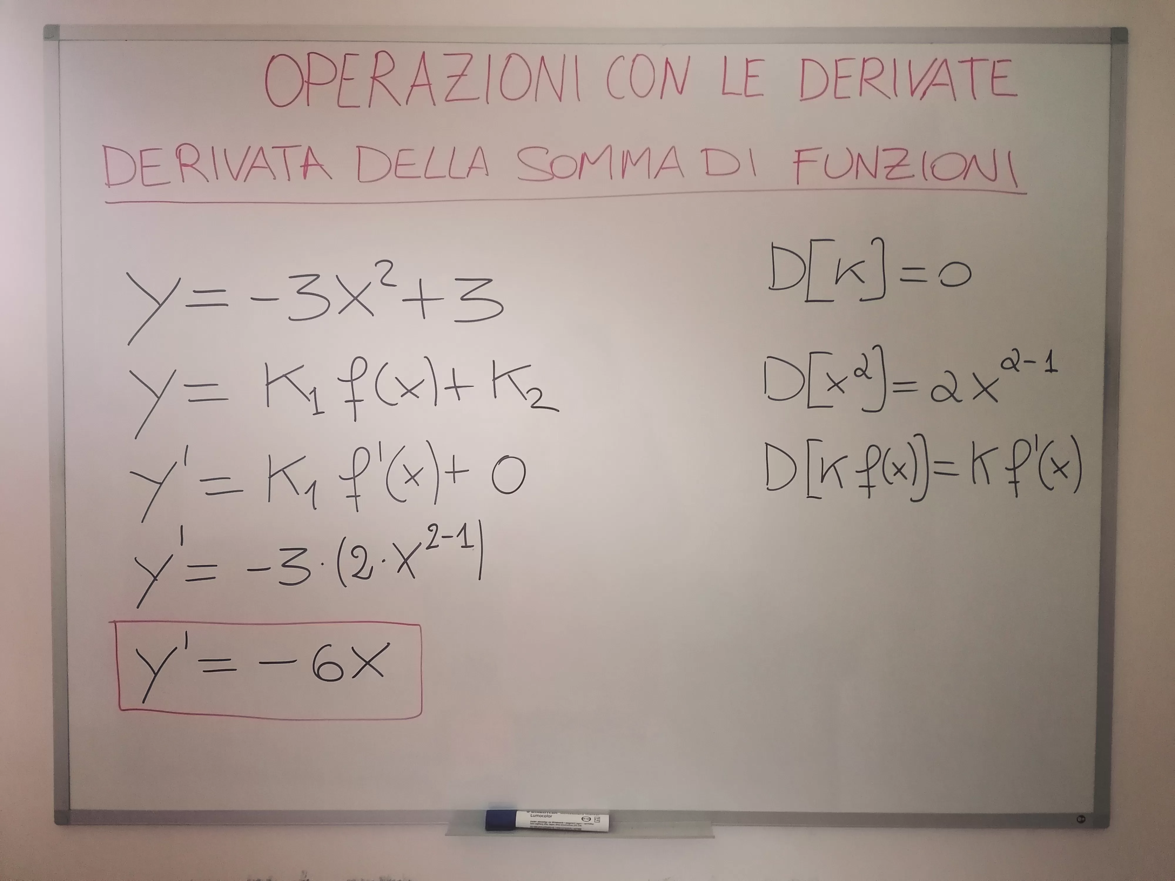 Esercizi svolti calcolo derivata della somma di pi� funzioni 