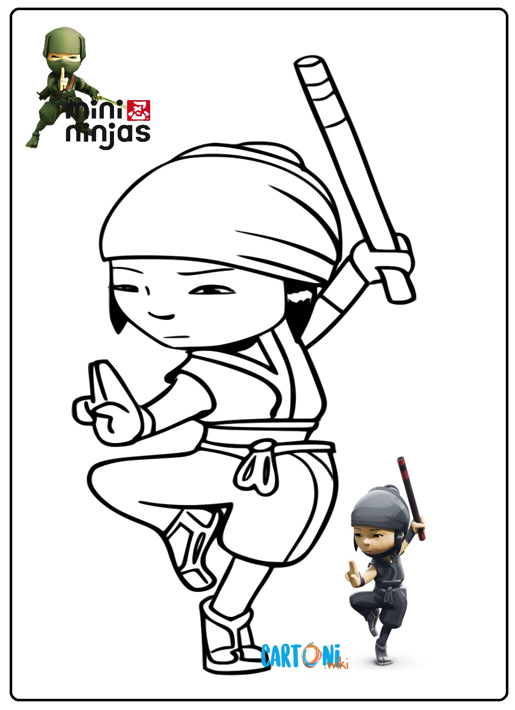Mini Ninja disegni da colorare