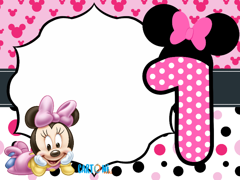 Invito Minnie Primo Compleanno Cartoni Animati