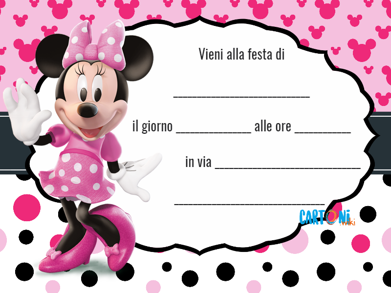 Invito Minnie da stampare