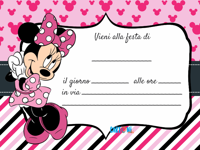 Invito Minnie festa di compleanno