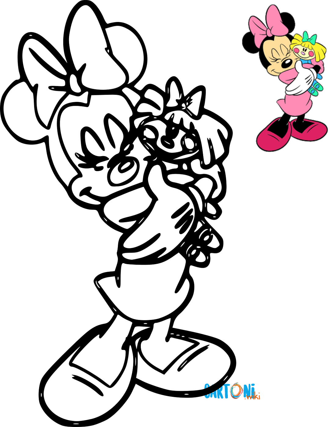 Colora Minnie e la sua bambola