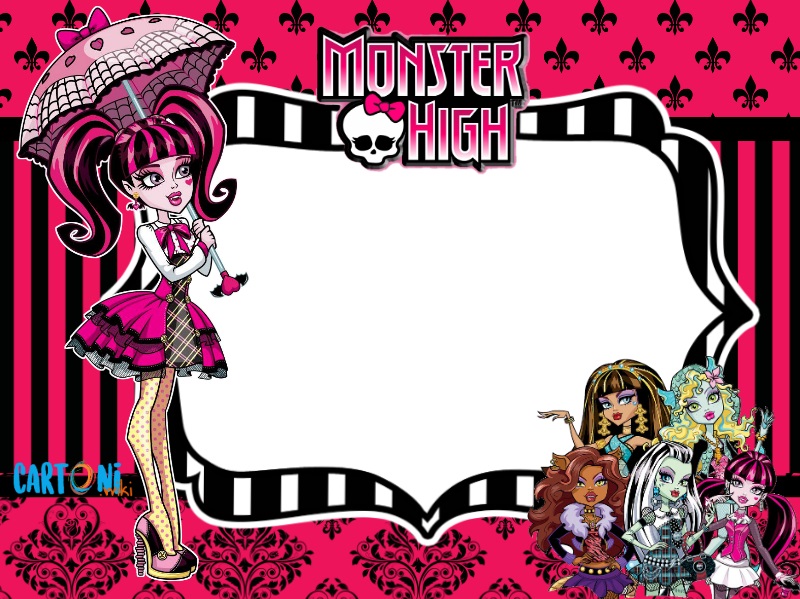 Monster high invito festa di compleanno Draculaura