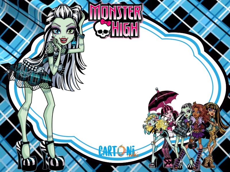 Monster High party invitation Frankie Stein