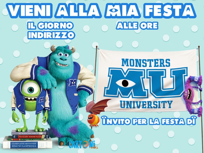 Invito compleanno Monsters University