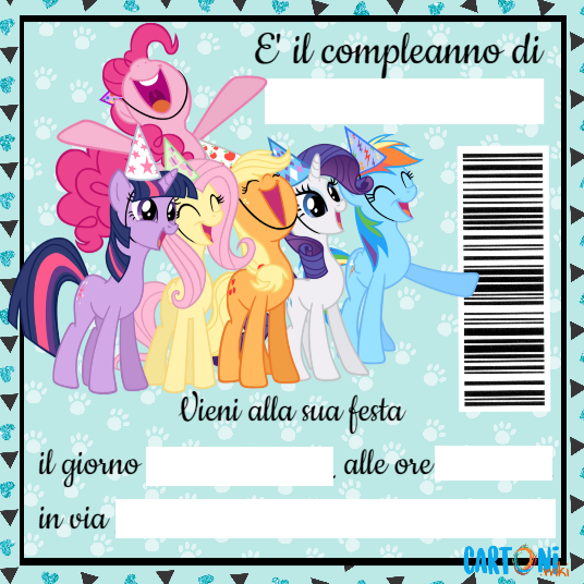 My Little Pony Inviti feste compleanno