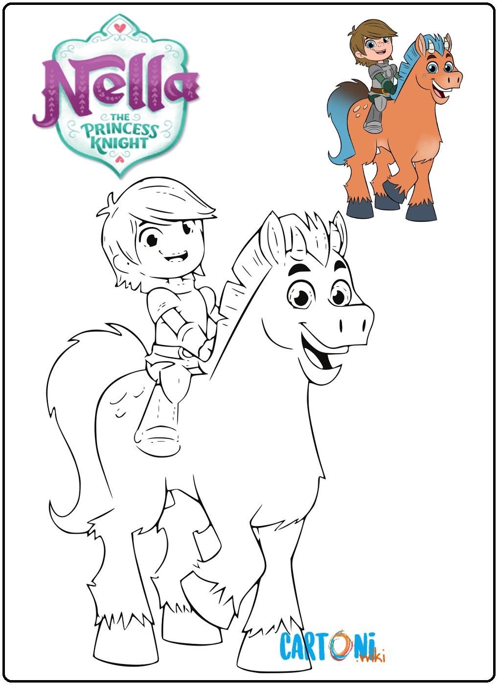 Nella the princess knight colouring pages