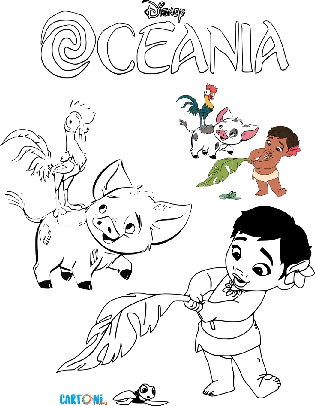 Baby Moana coloring pages