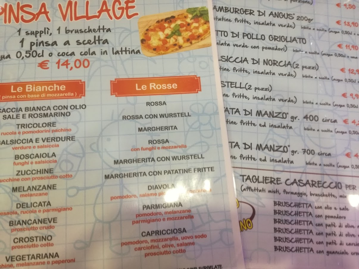 Ristorante bambini Roma Junior Village menu - parco giochi coperto - gonfiabili - ristorante bambini roma - pinseria Roma - schiuma party