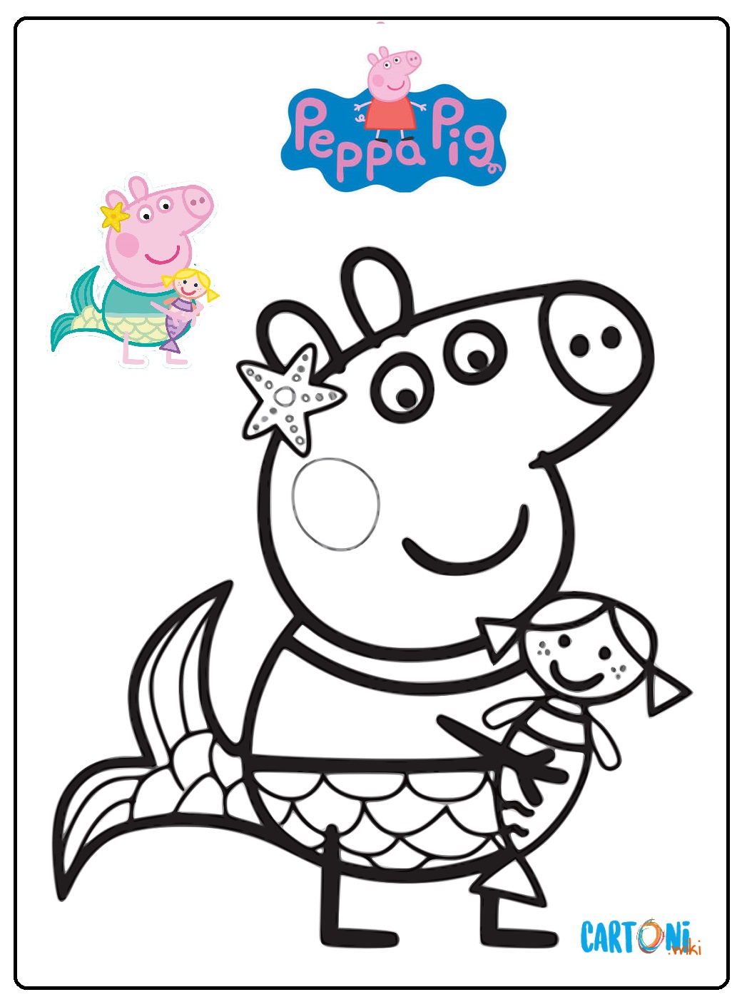 Peppa Pig Sirenetta da colorare