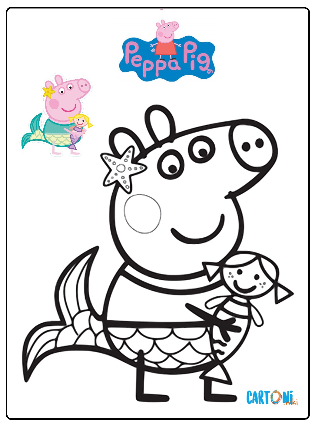 Peppa Pig Sirenetta Da Colorare Cartoni Animati