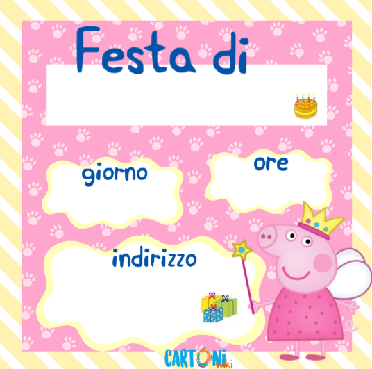 Peppa Pig inviti feste compleanno