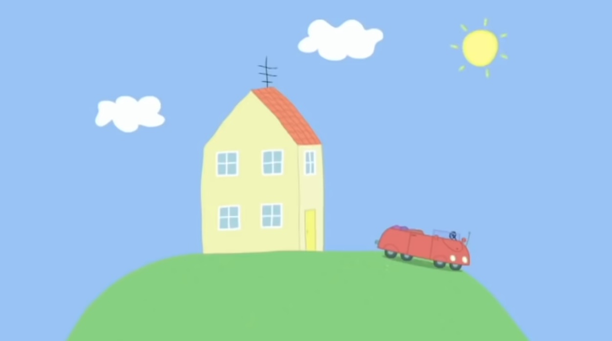 Peppa Pig casa gialla in cima alla collina cartoni animati bambini et� prescolare maialina