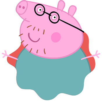 Peppa Pig Personaggi Peppa maialina cartoni animati Characters Pap Pig Dad Pig