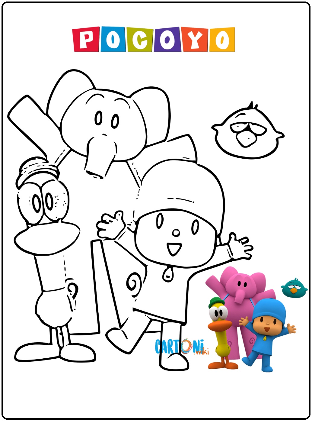 Colora Pocoyo Elly e Pato