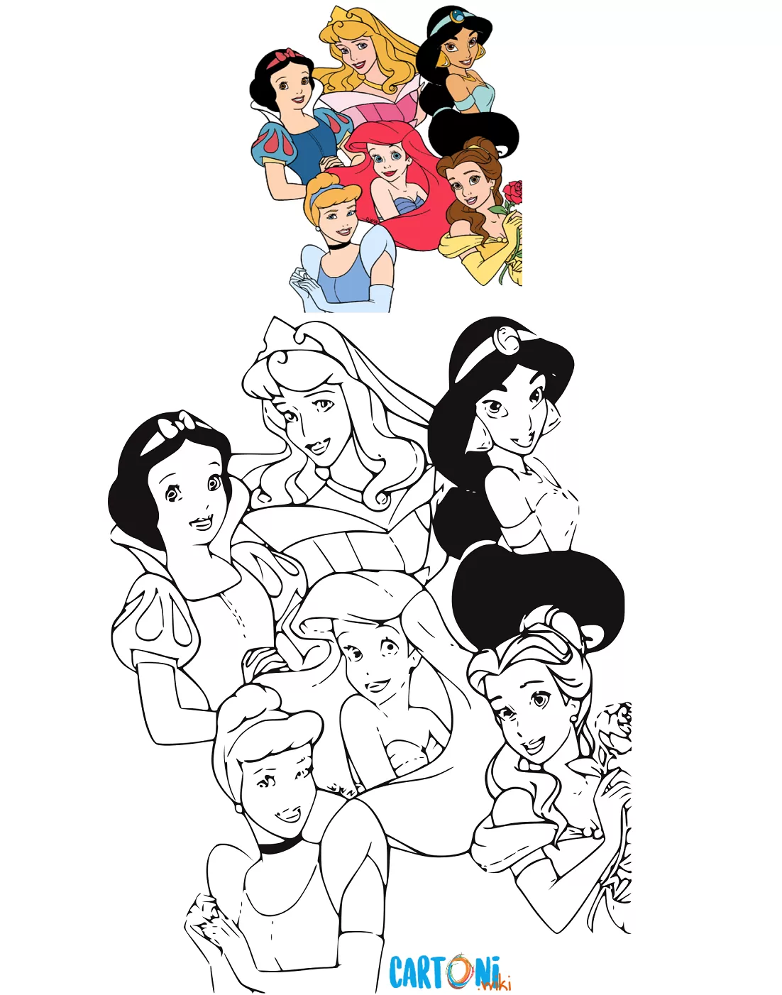 Stampa e colora Principesse Disney