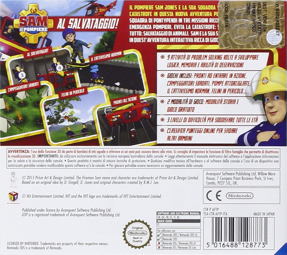 Sam il pompiere videogioco videogames Nintendo 3DS copertina