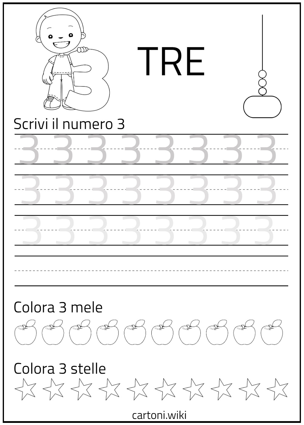 Scheda didattica sul numero 3