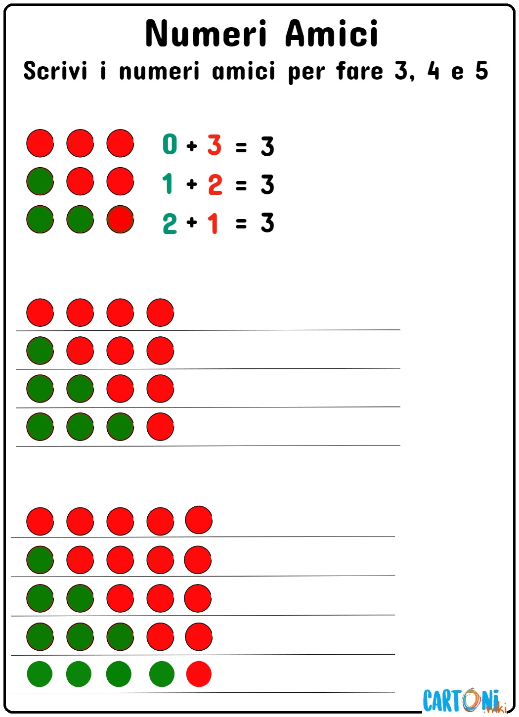 Numeri amici 3, 4 e 5 - Esercizi scuola Primaria classe prima