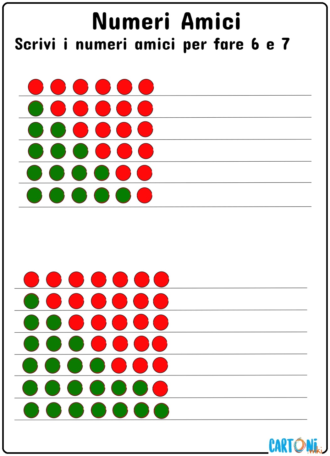 Numeri amici 6 e 7 - Esercizi scuola Primaria classe prima