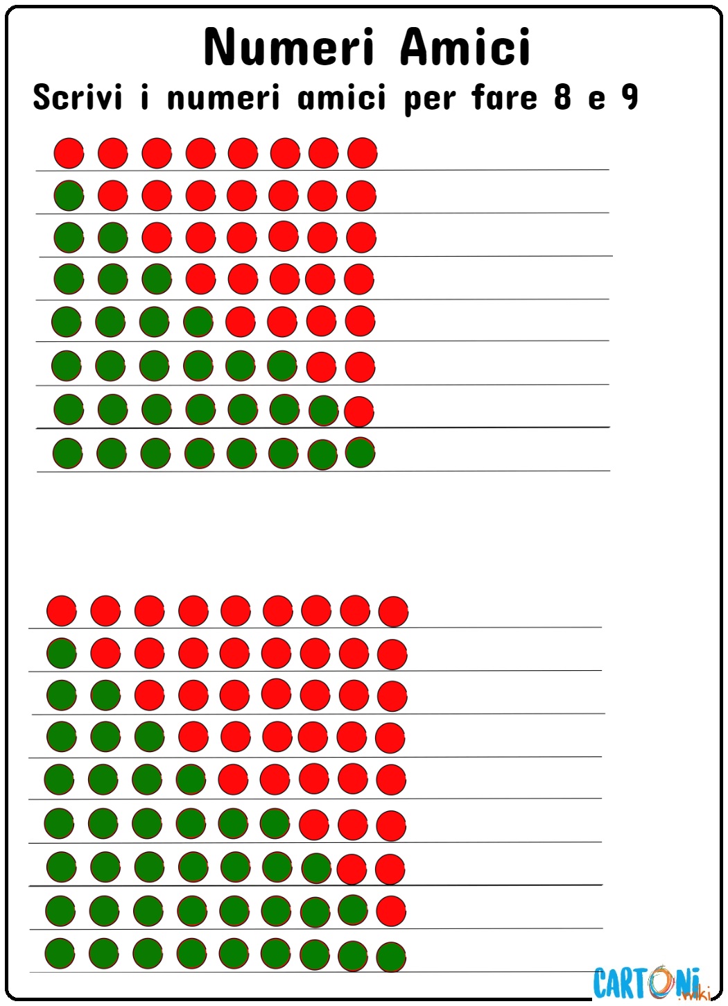 Numeri amici 8 e 9 - Esercizi scuola Primaria classe prima