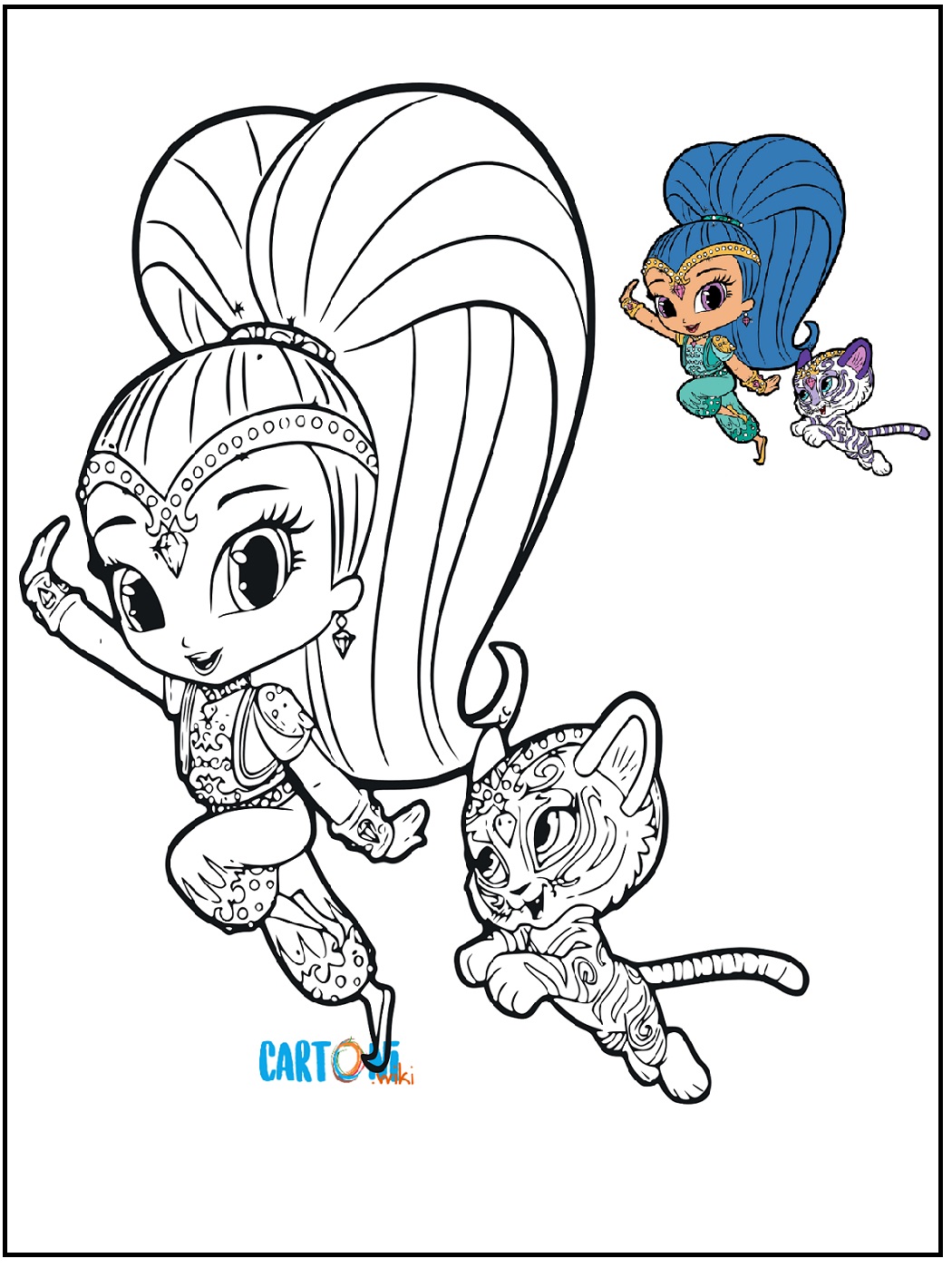 Shimmer e Shine disegno da colorare