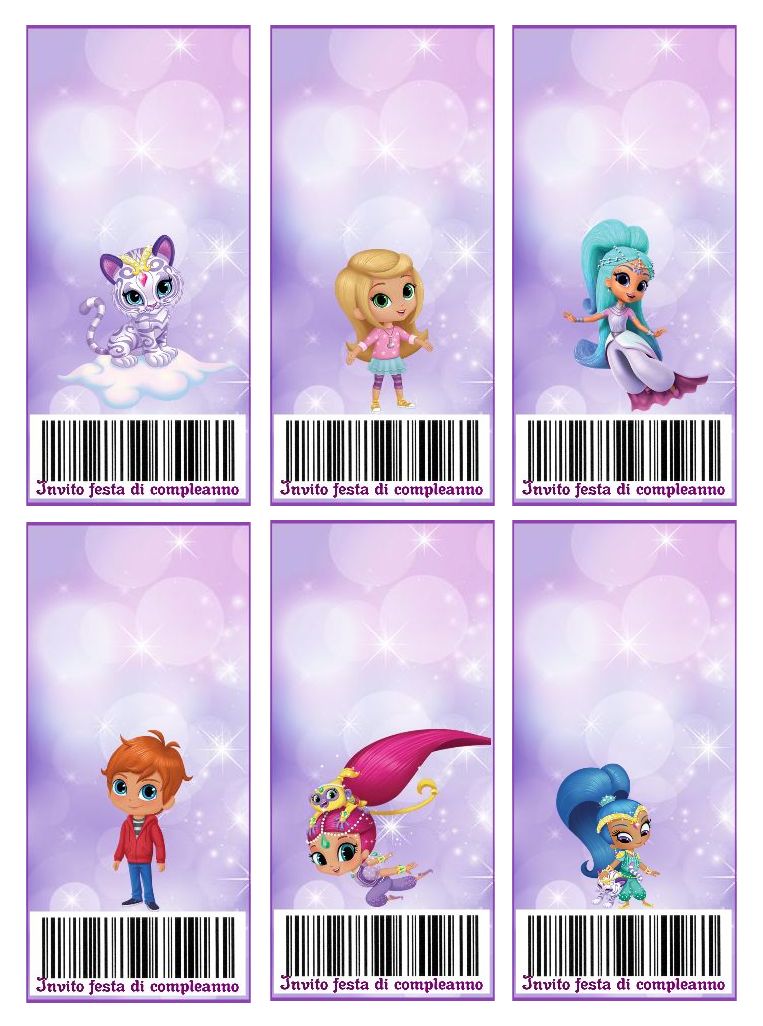 Inviti Compleanno Di Shimmer And Shine Cartoni Animati