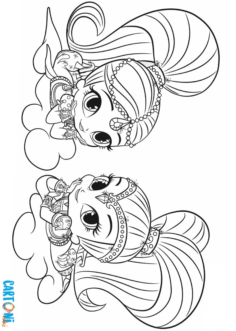 Shimmer e Shine stampa e colora  Cartoni animati