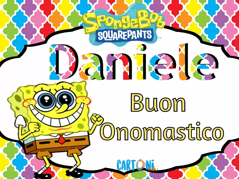 Daniele buon onomastico con Spongebob