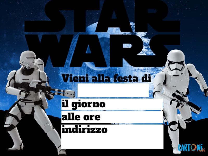 Star Wars inviti festa compleanno