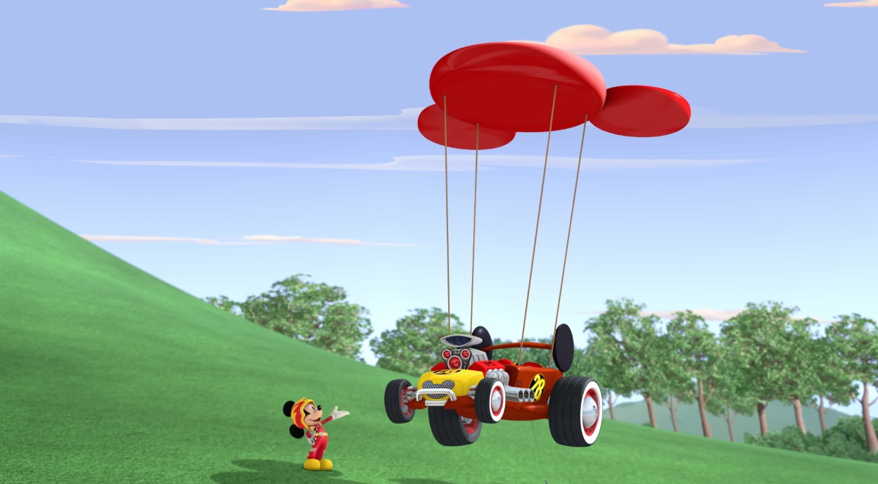Topolino e gli amici del rally - Mickey and the Roadster Racers - corsa aerea - auto mongolfiera - Topolino