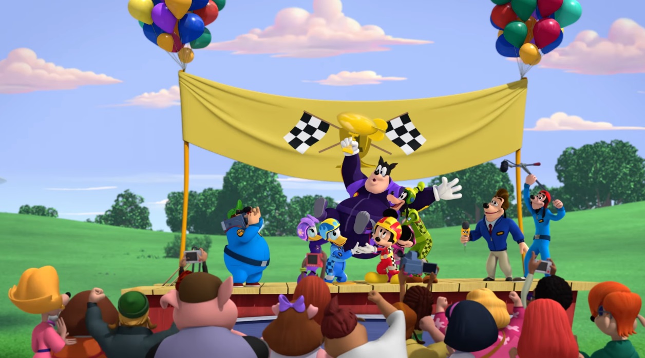 Topolino e gli amici del rally - Mickey and the Roadster Racers - corsa aerea - auto mongolfiera - Pietro Gambadilegno