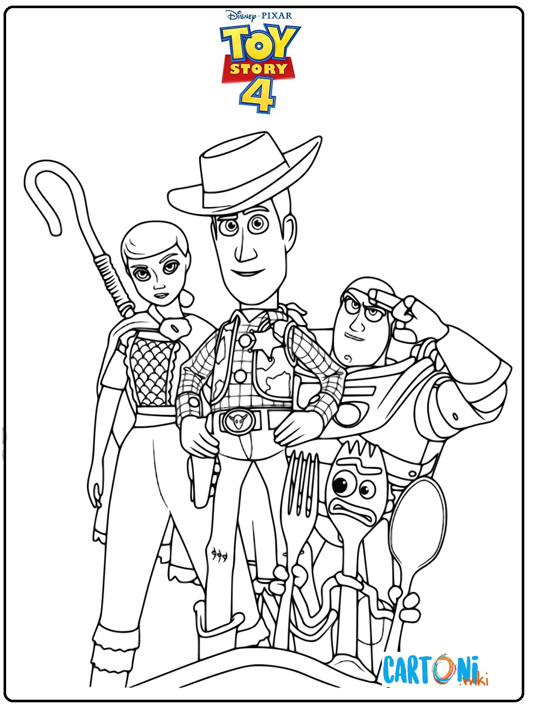 Toy story 4 tutti i personaggi da colorare