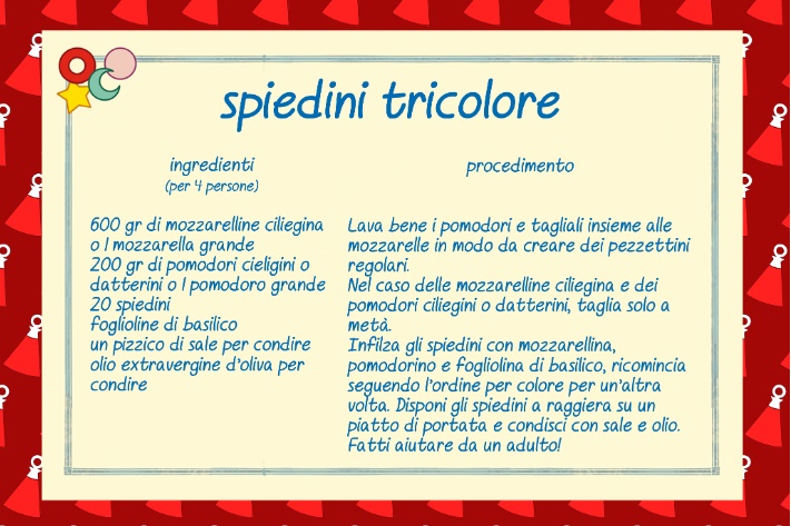 Ricetta Spiedini tricolore Trulli Tales