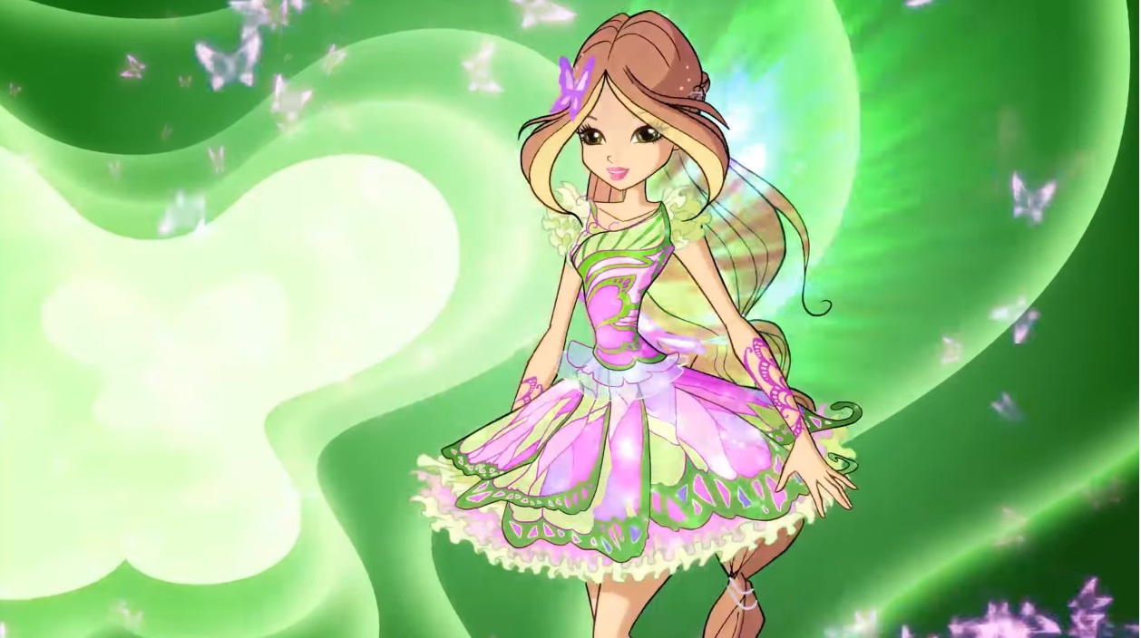 Flora butterflix trasformazione Winx 8 cartone animato Winx Club ottava stagione  - Rai Yoyo - Rainbow